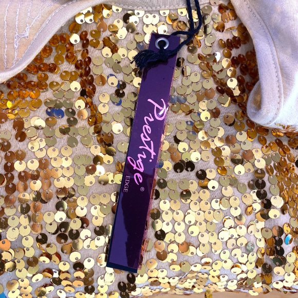 Golden Sequin Mini Party Bodycon Dress• Size M - Picture 7 of 11